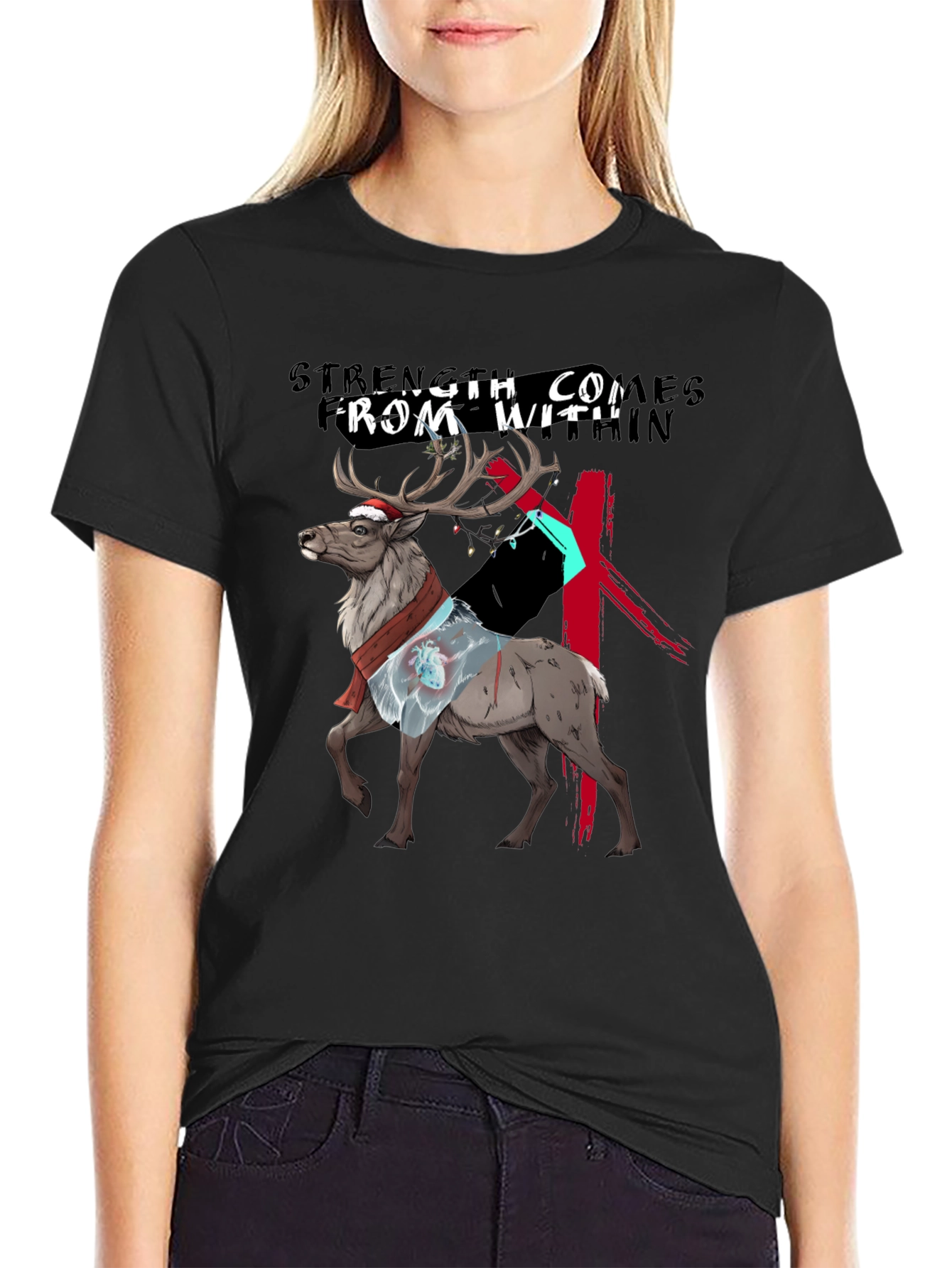 Strength Within Reindeer Graphic Tee