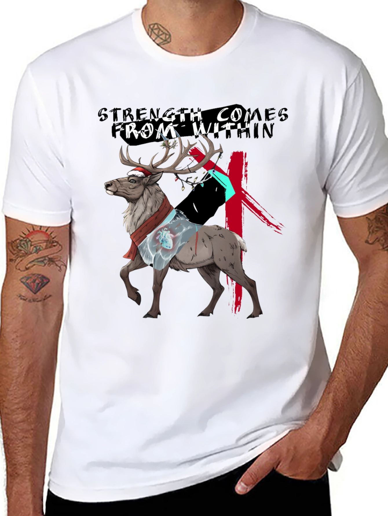 Strength Within Reindeer Graphic Tee