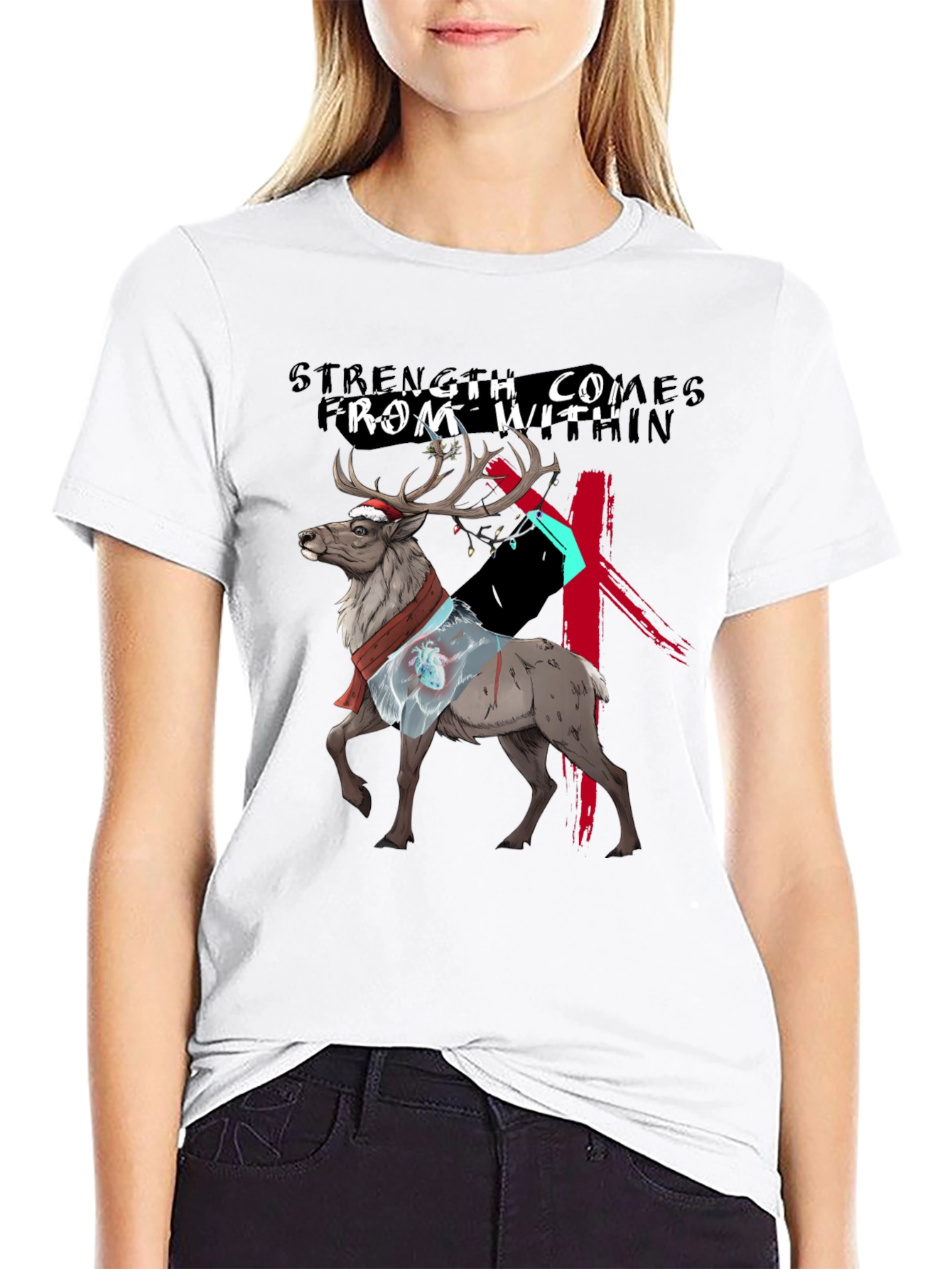 Strength Within Reindeer Graphic Tee