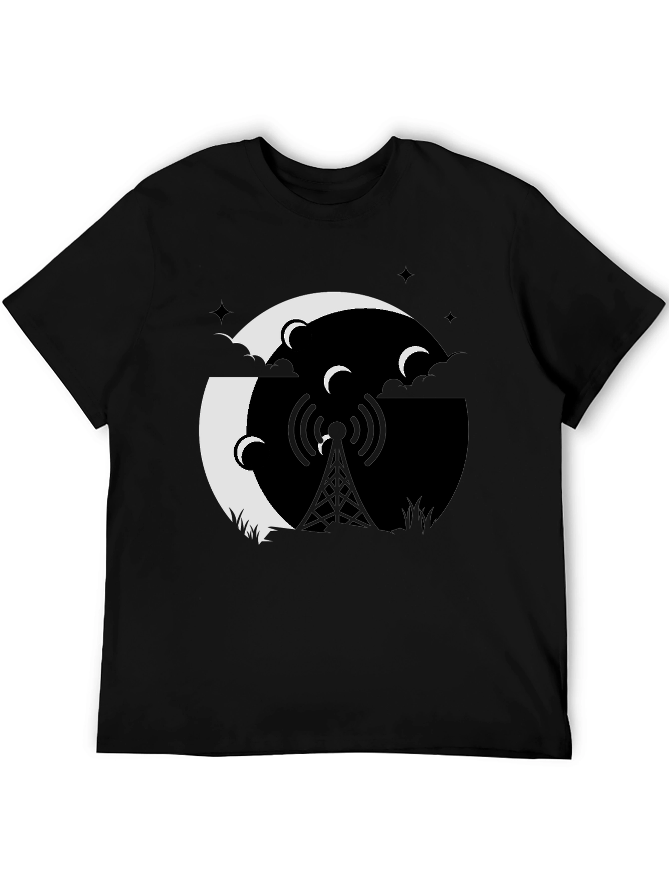 Mystic Night Tower Graphic Tee - Black
