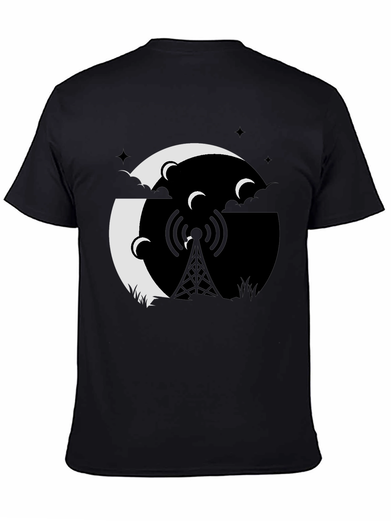 Mystic Night Tower Graphic Tee - Black