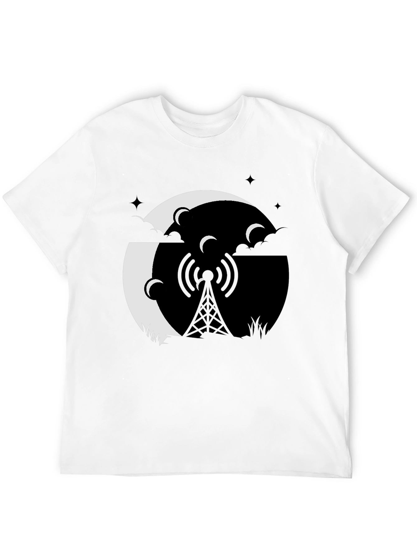 Mystic Night Tower Graphic Tee - Black