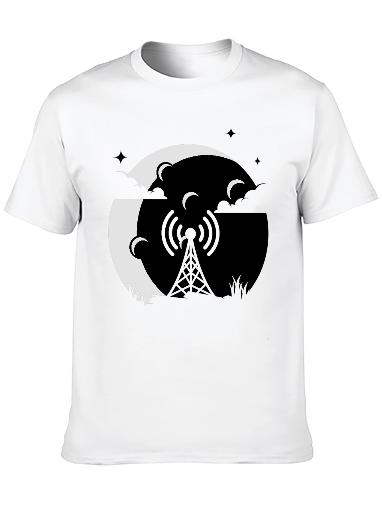 Mystic Night Tower Graphic Tee - Black