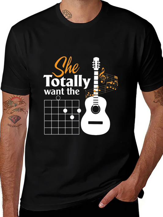 She Totally Want the Guitar T-Shirt - Music Lover Tee