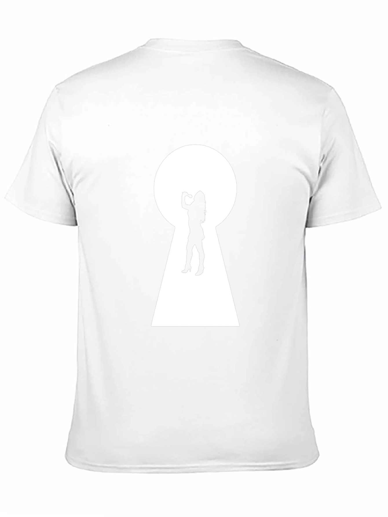 Keyhole Silhouette Graphic Tee - Black Cotton T-Shirt