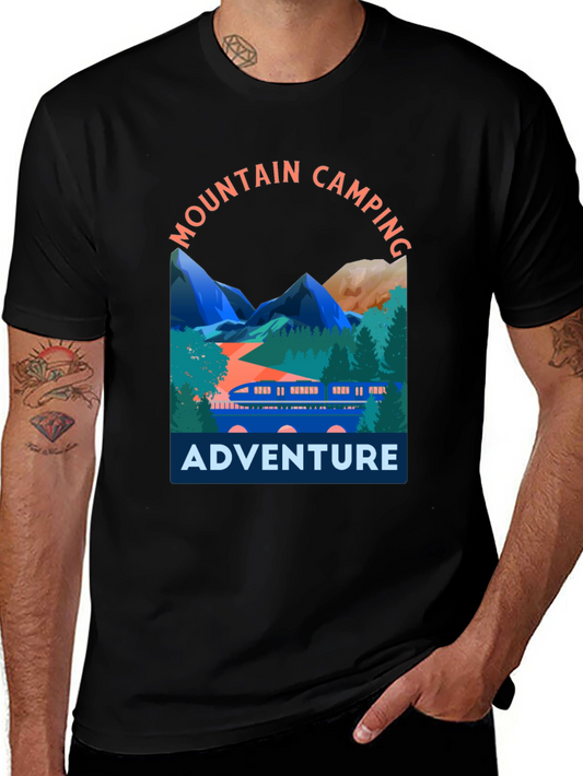 Mountain Camping Adventure Graphic T-Shirt