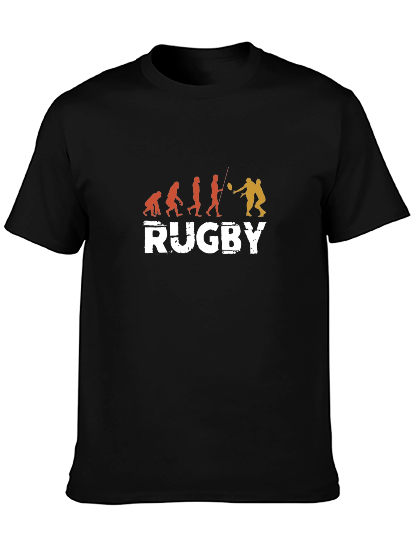 Rugby Evolution T-Shirt - Black Cotton Tee