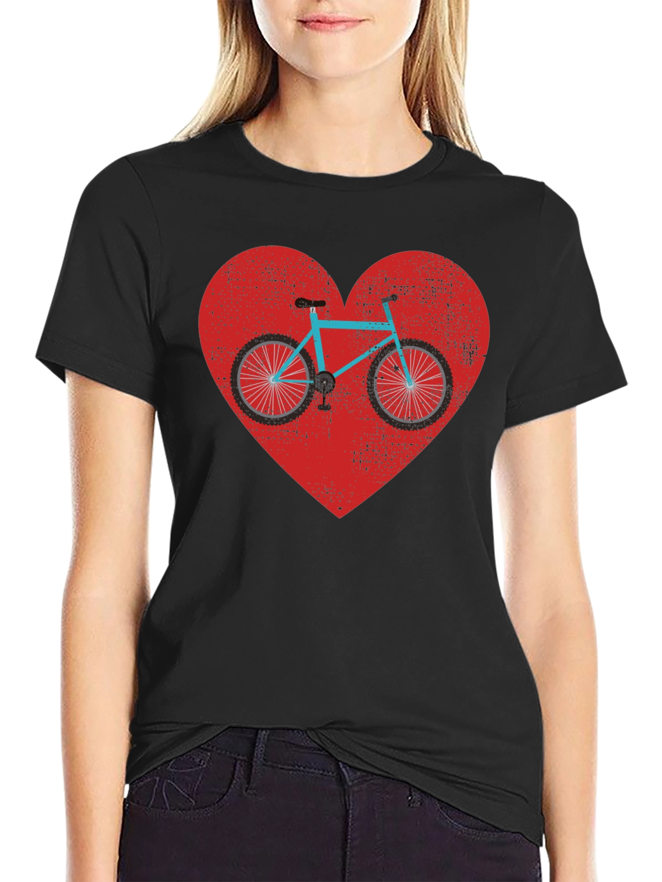 Bike Heart Graphic Tee - Mens Black T-Shirt