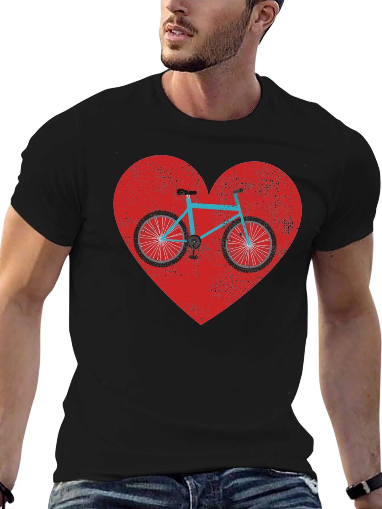 Bike Heart Graphic Tee - Mens Black T-Shirt
