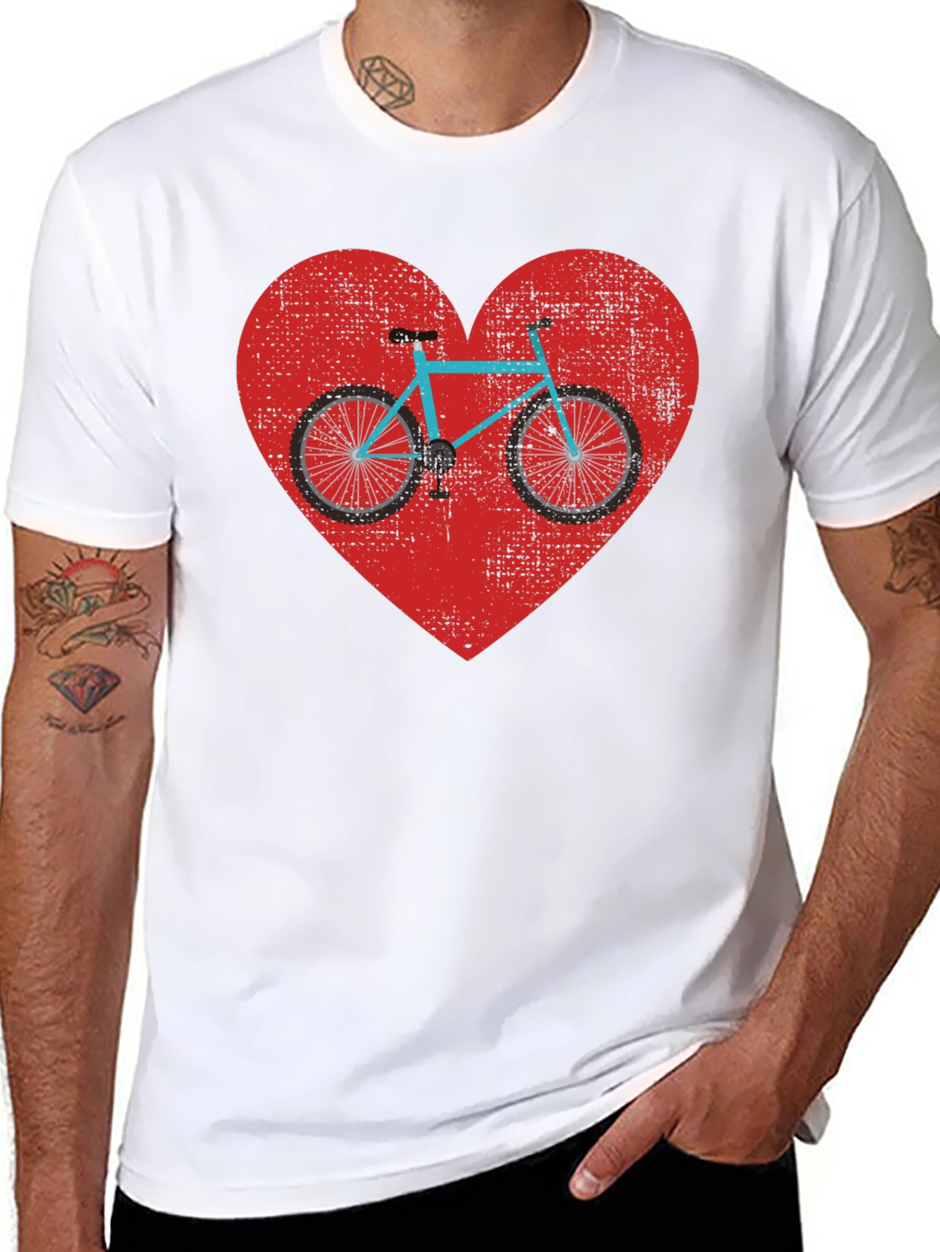 Bike Heart Graphic Tee - Mens Black T-Shirt