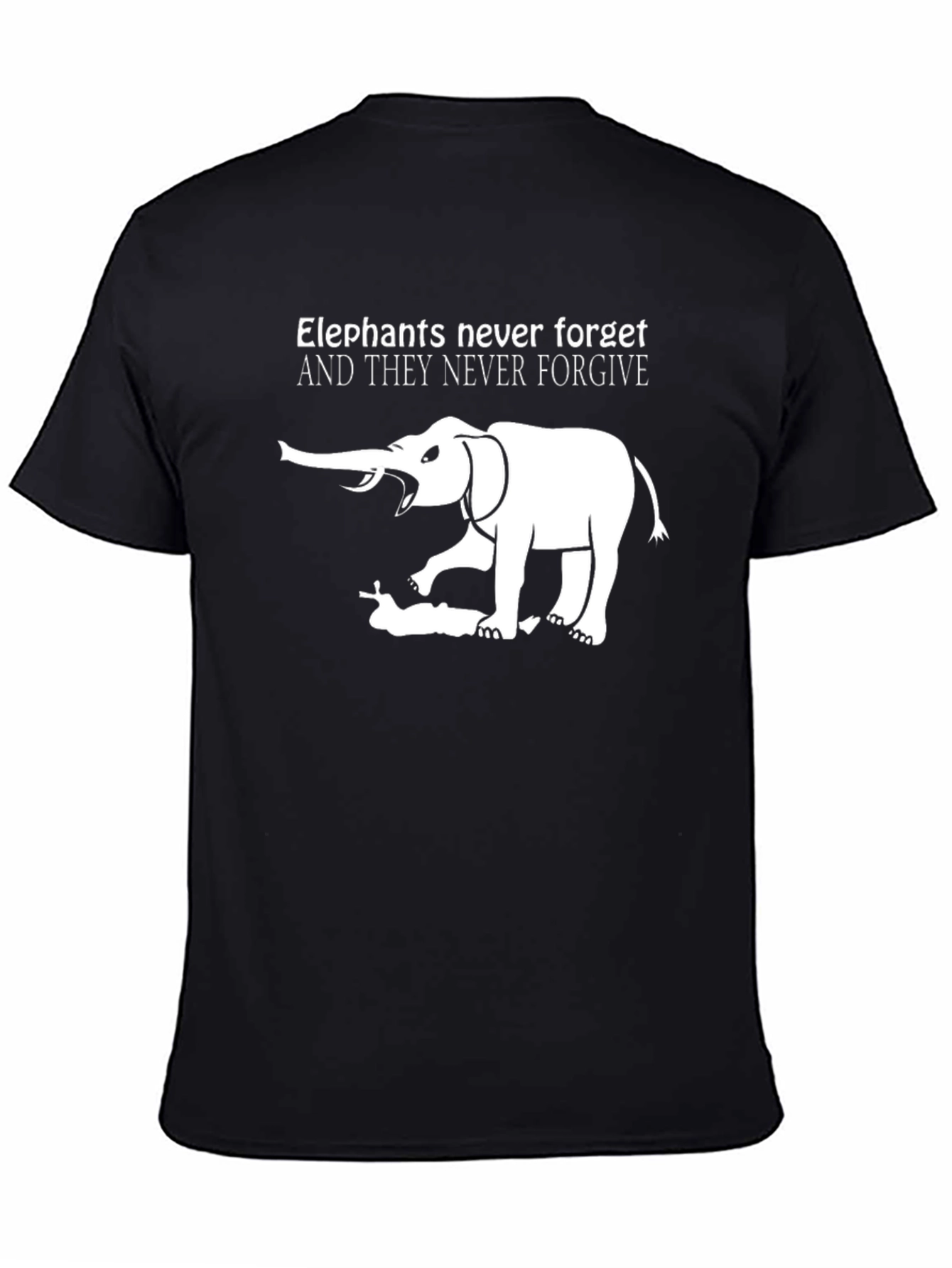 Elephant Never Forgets Graphic Tee - Black