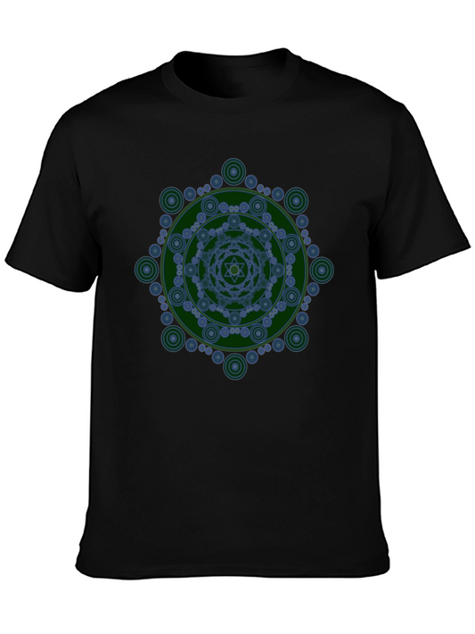 Geometric Mandala Graphic Tee - Modern Black T-Shirt