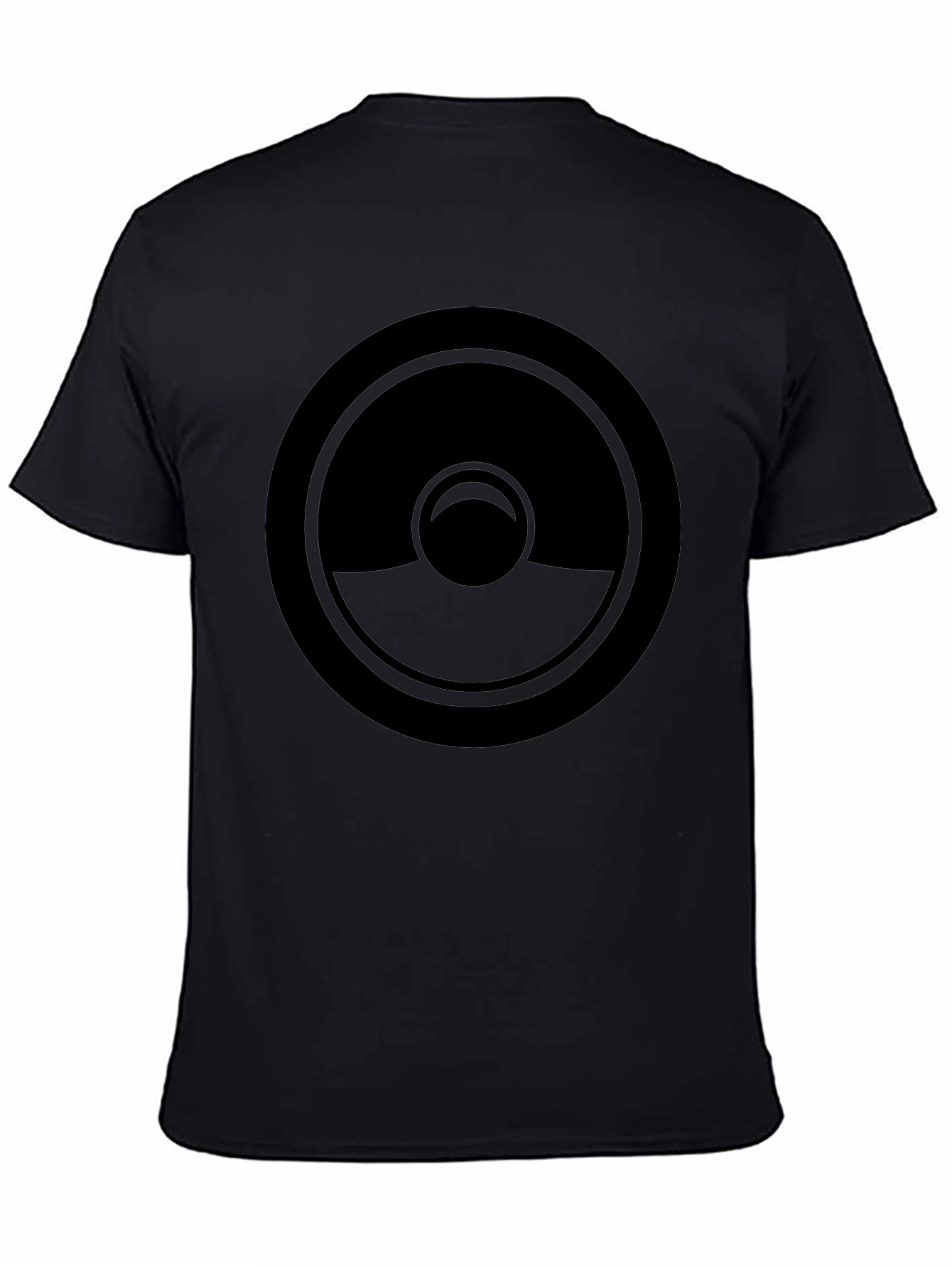 Stylish Black Graphic Tee - Circular Design