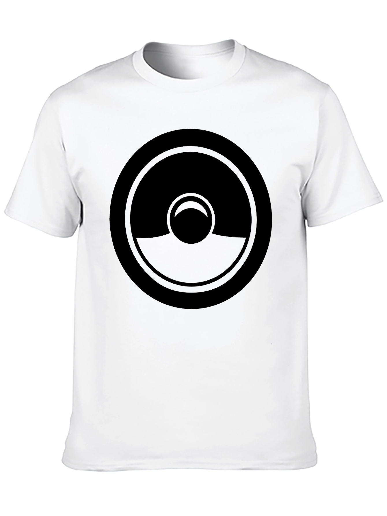 Stylish Black Graphic Tee - Circular Design