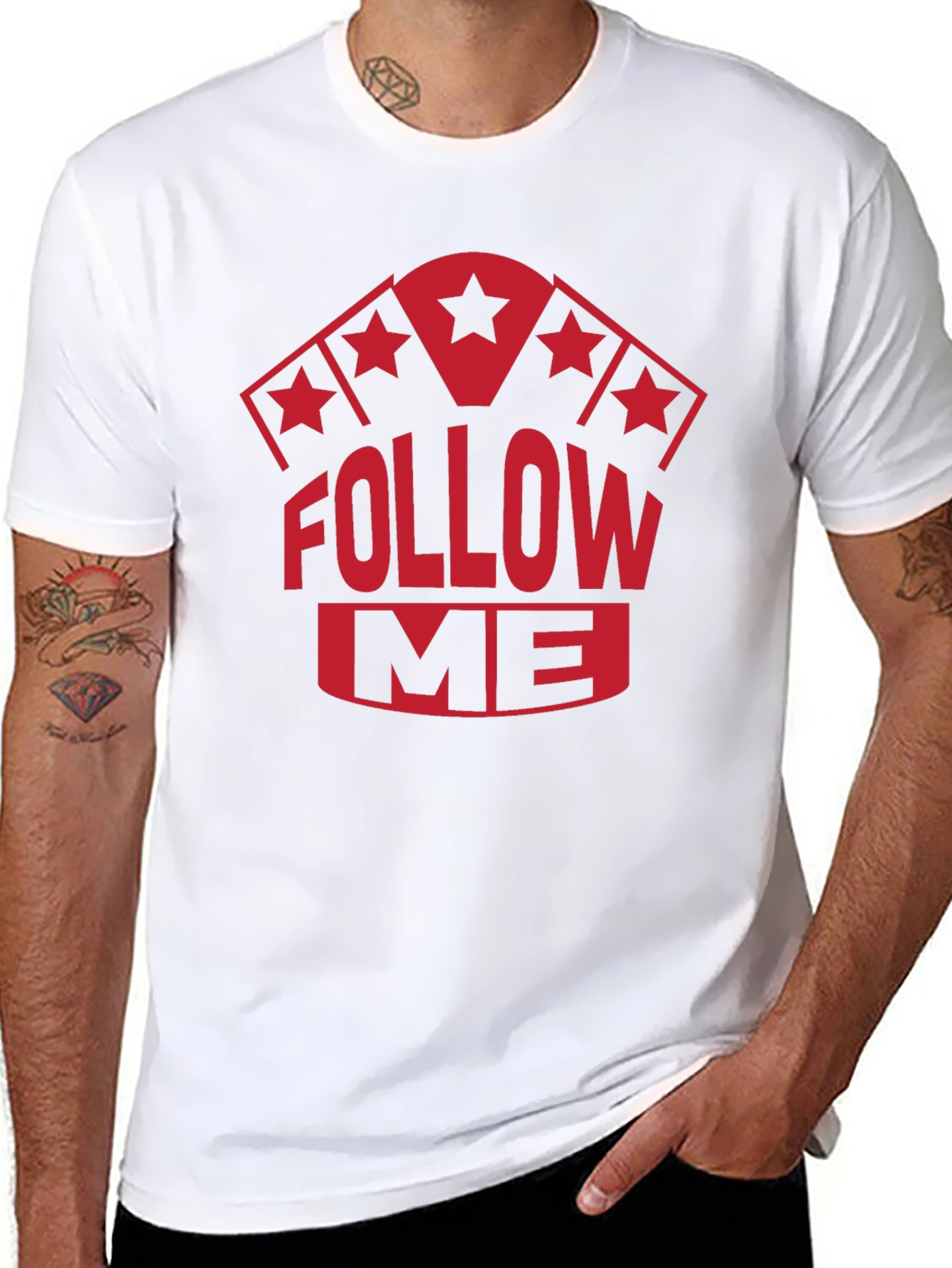 Follow Me Graphic T-Shirt - Black Cotton Tee