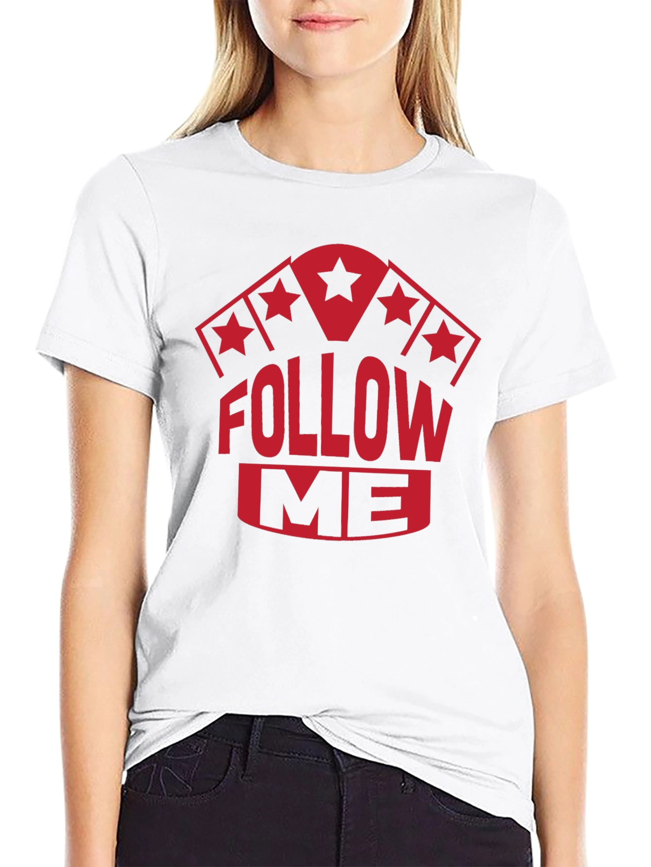 Follow Me Graphic T-Shirt - Black Cotton Tee