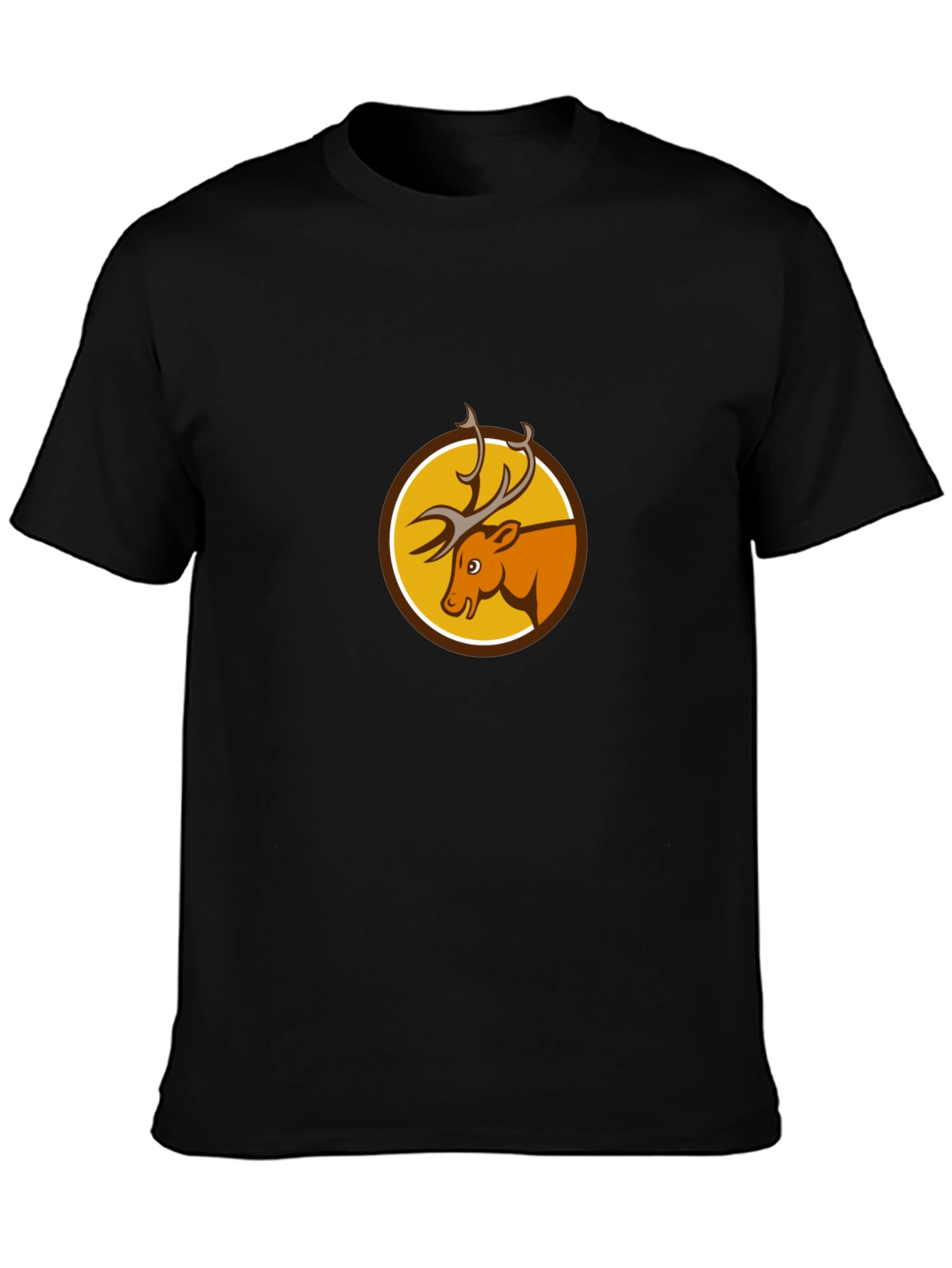 Deer Emblem Black T-Shirt