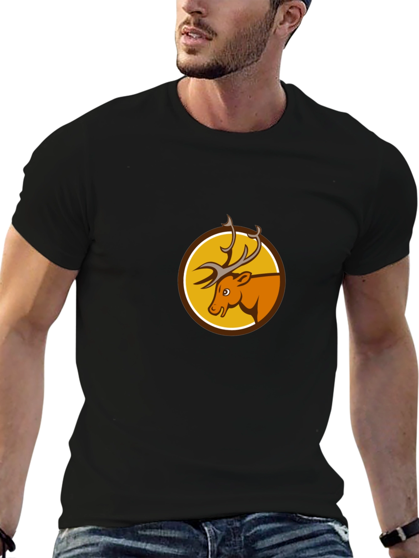 Deer Emblem Black T-Shirt