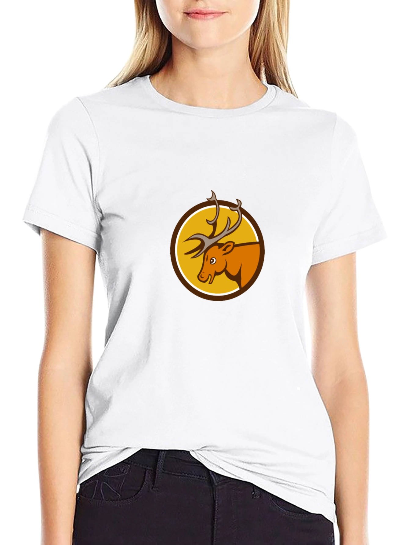 Deer Emblem Black T-Shirt