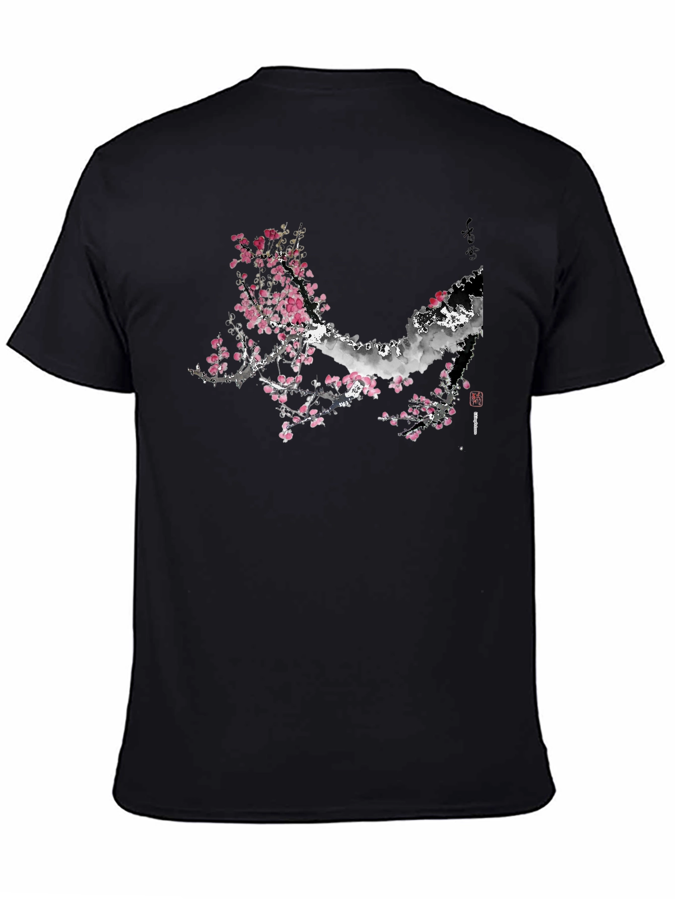 Blossom Branch Graphic Black Tee