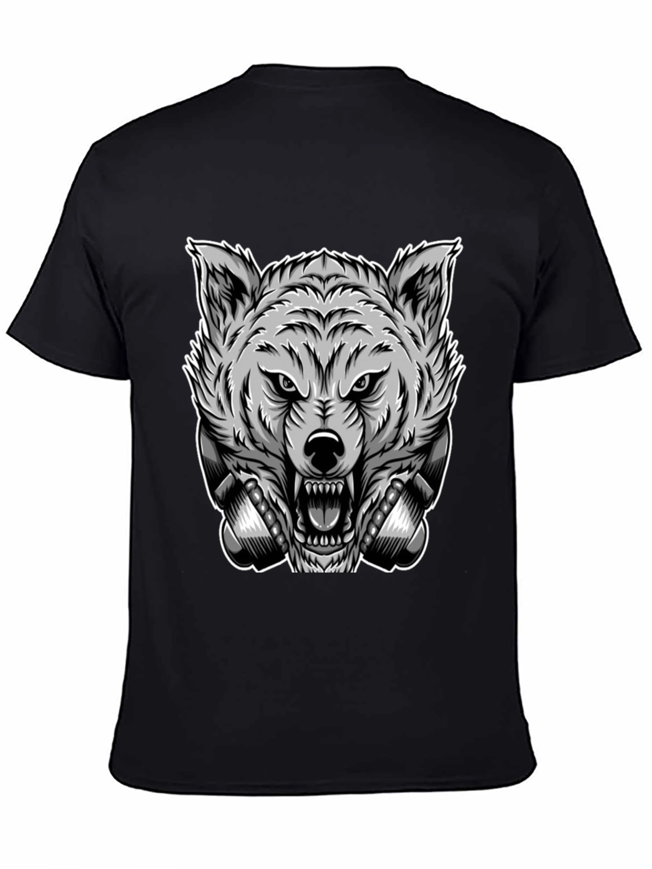 Wolf Graphic Print T-Shirt - Fierce Style