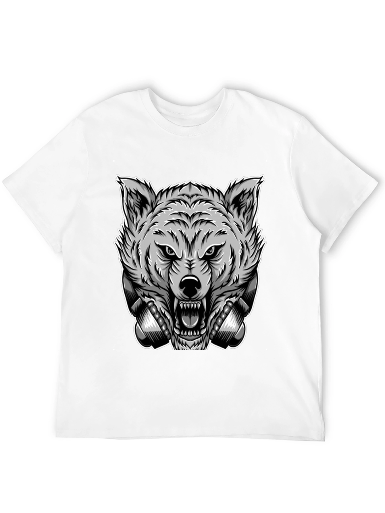 Wolf Graphic Print T-Shirt - Fierce Style