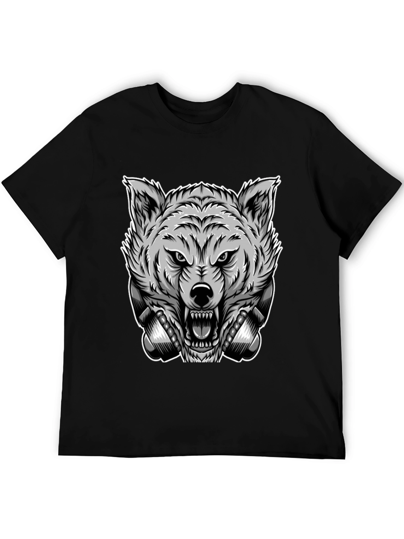 Wolf Graphic Print T-Shirt - Fierce Style