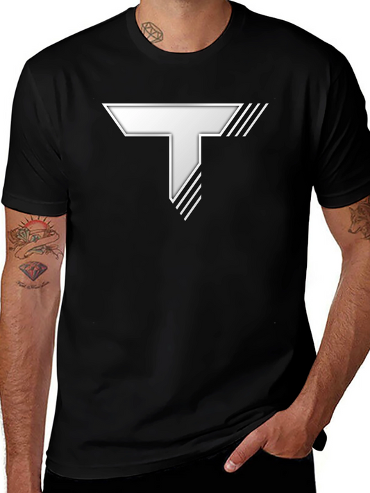 Modern Black T-Shirt with Bold T Logo