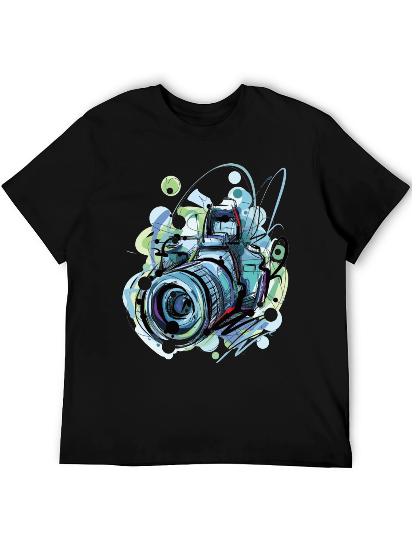 Camera Graphic Print Crew Neck T-Shirt