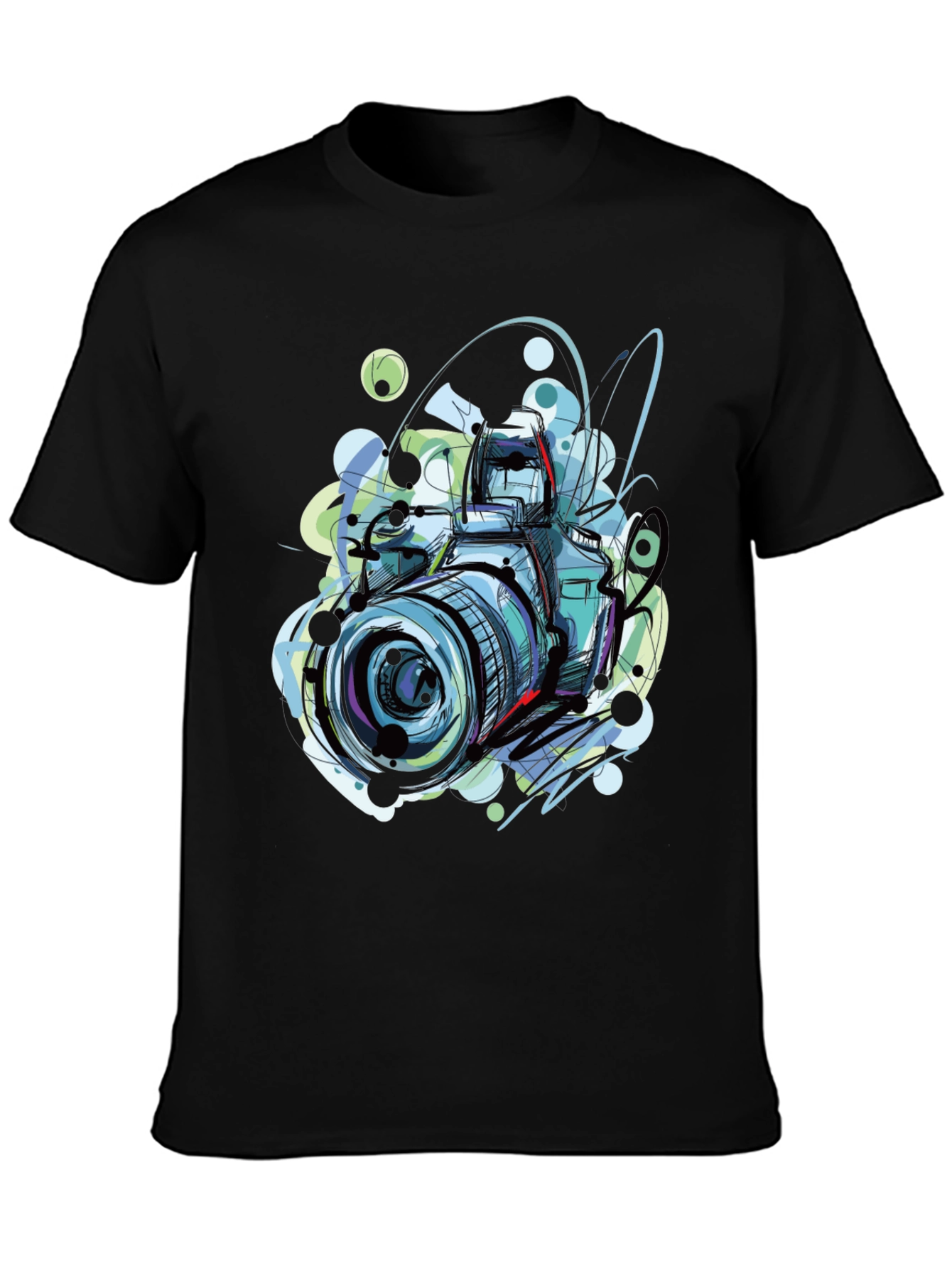 Camera Graphic Print Crew Neck T-Shirt