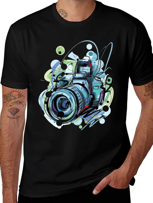 Camera Graphic Print Crew Neck T-Shirt
