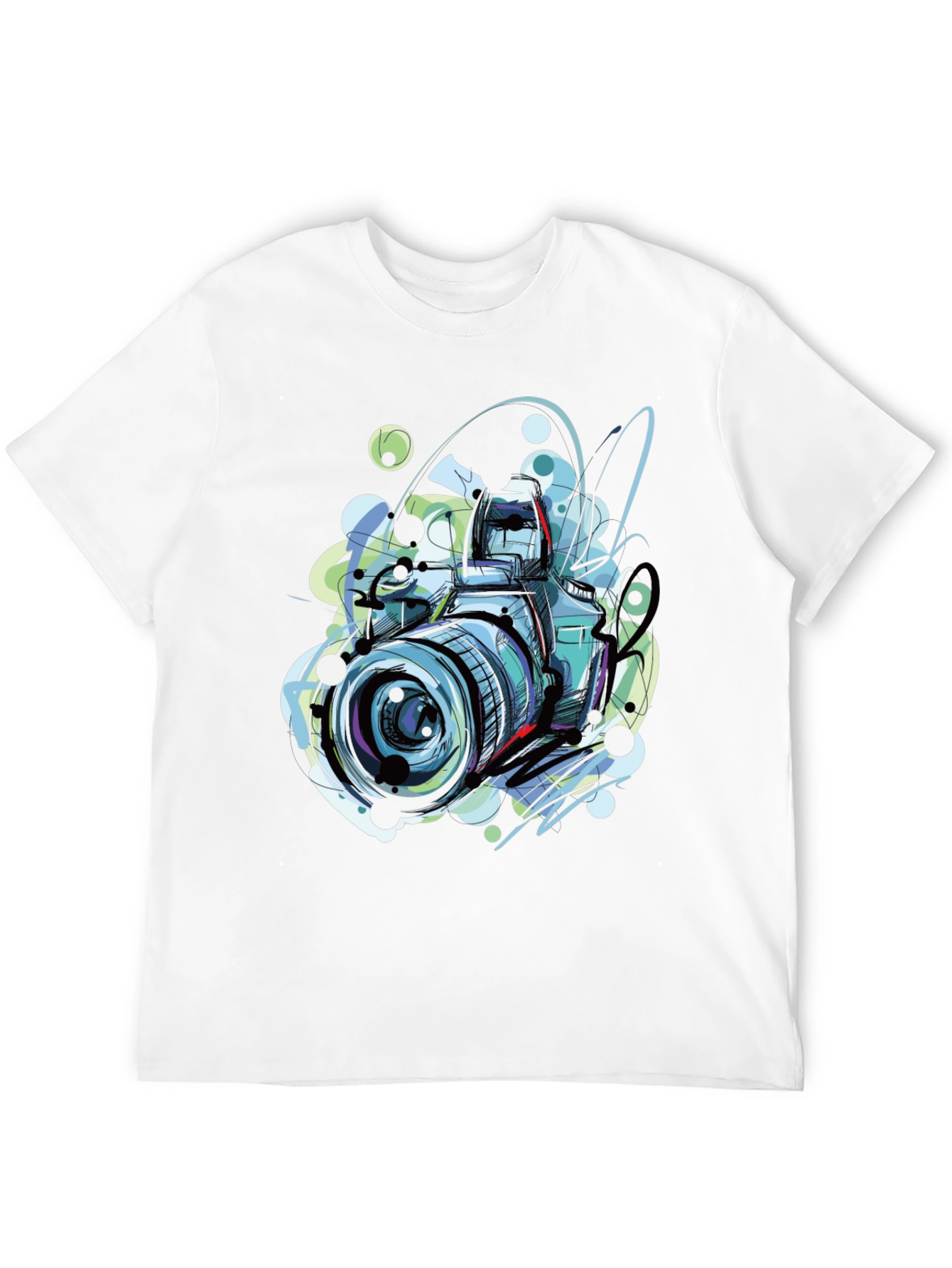 Camera Graphic Print Crew Neck T-Shirt
