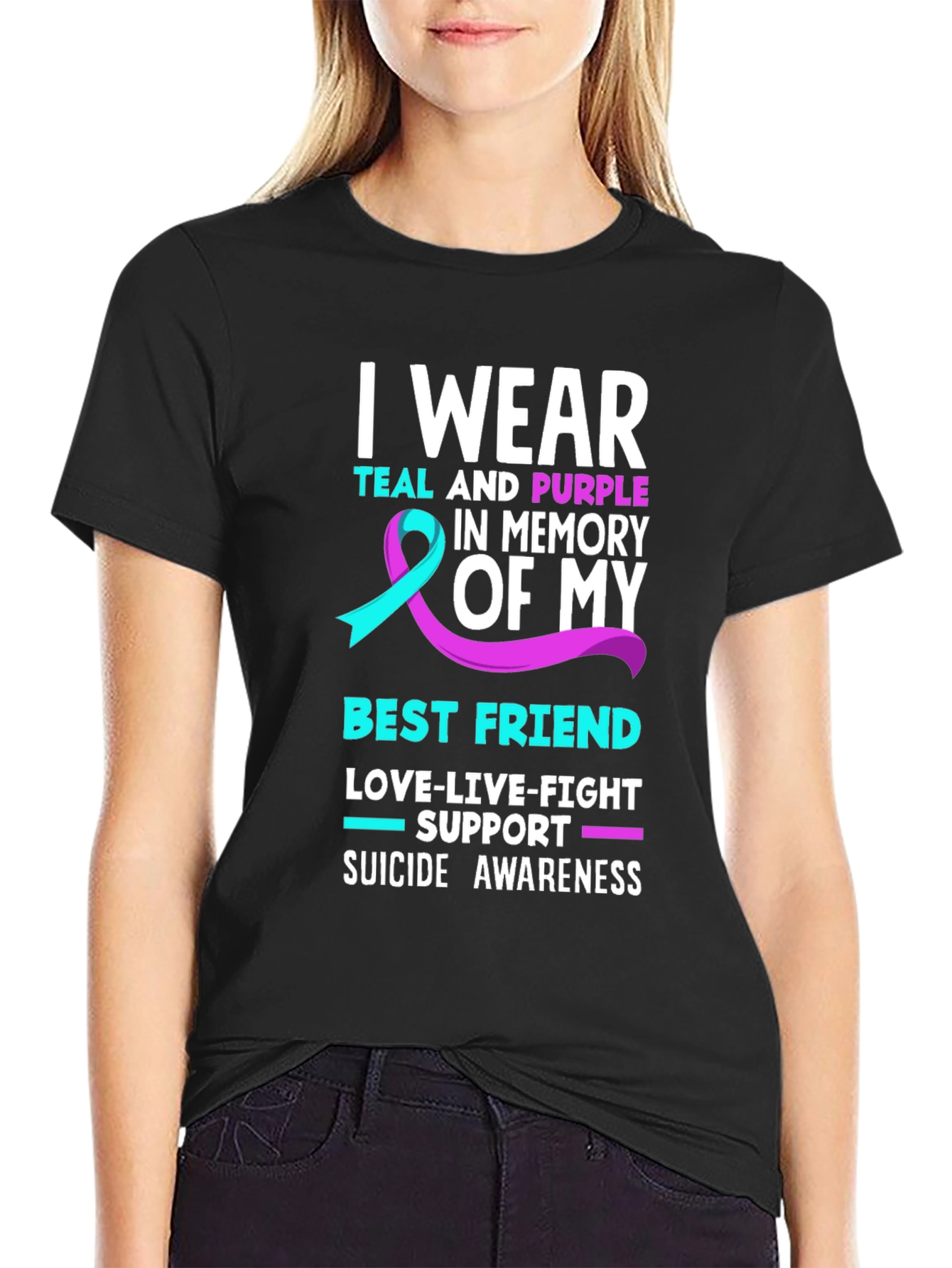 Teal & Purple Suicide Awareness Best Friend T-Shirt