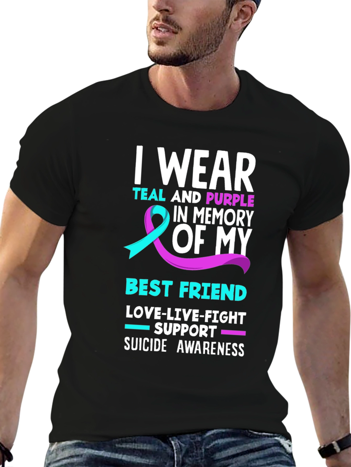 Teal & Purple Suicide Awareness Best Friend T-Shirt
