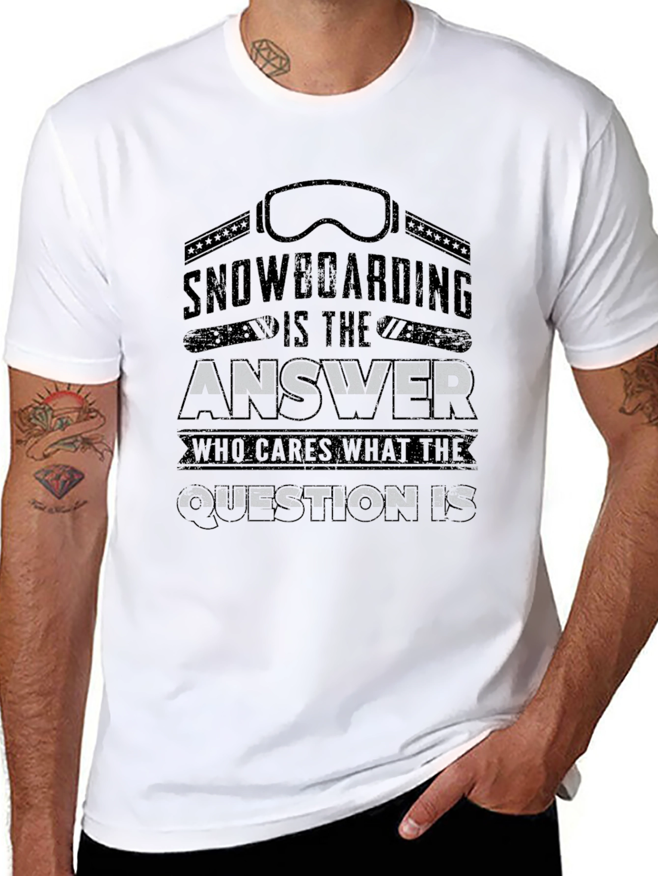 Snowboarding Answer Black T-Shirt