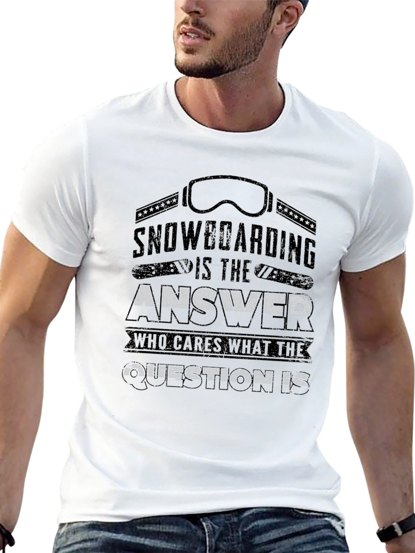 Snowboarding Answer Black T-Shirt