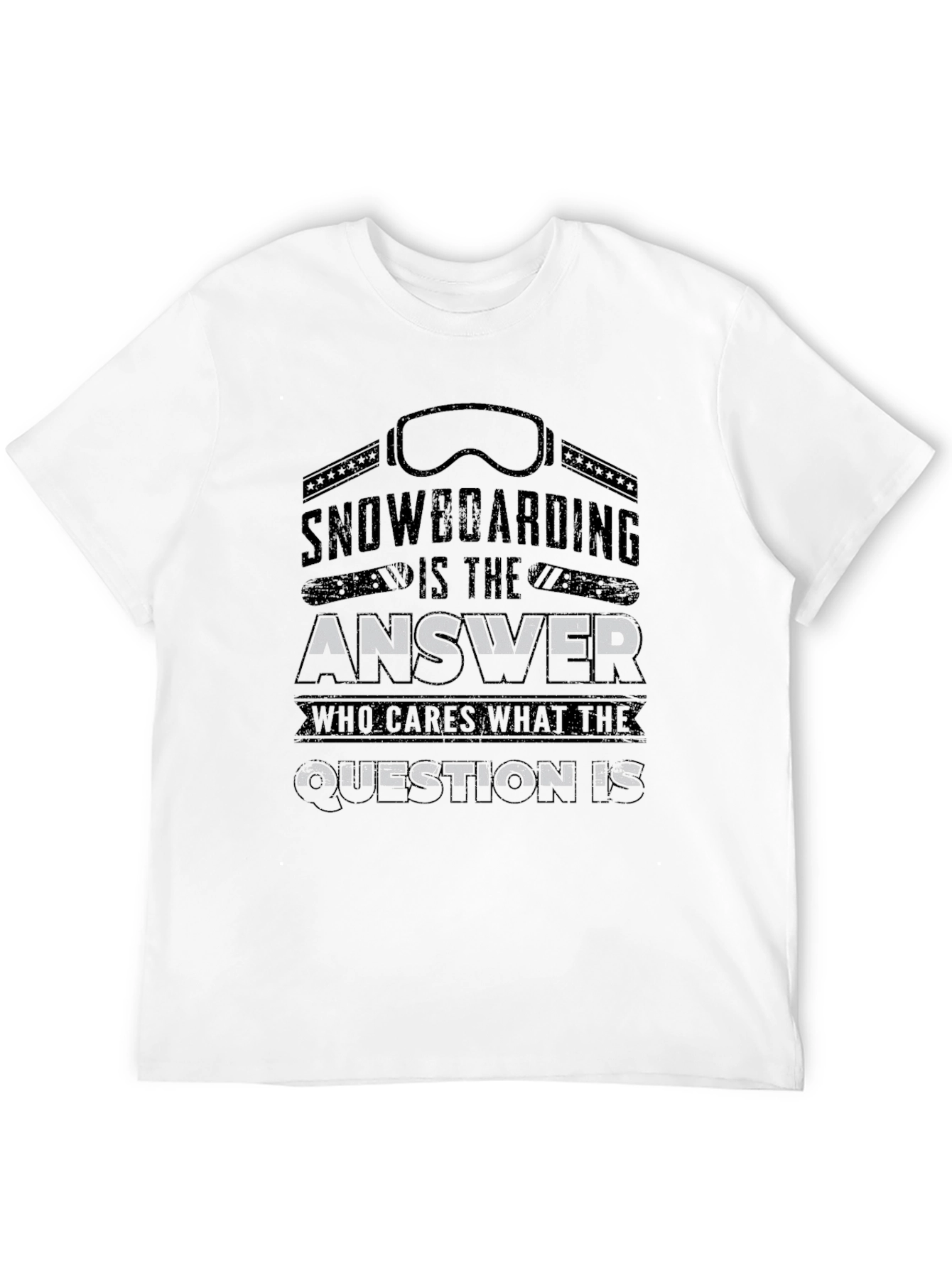 Snowboarding Answer Black T-Shirt