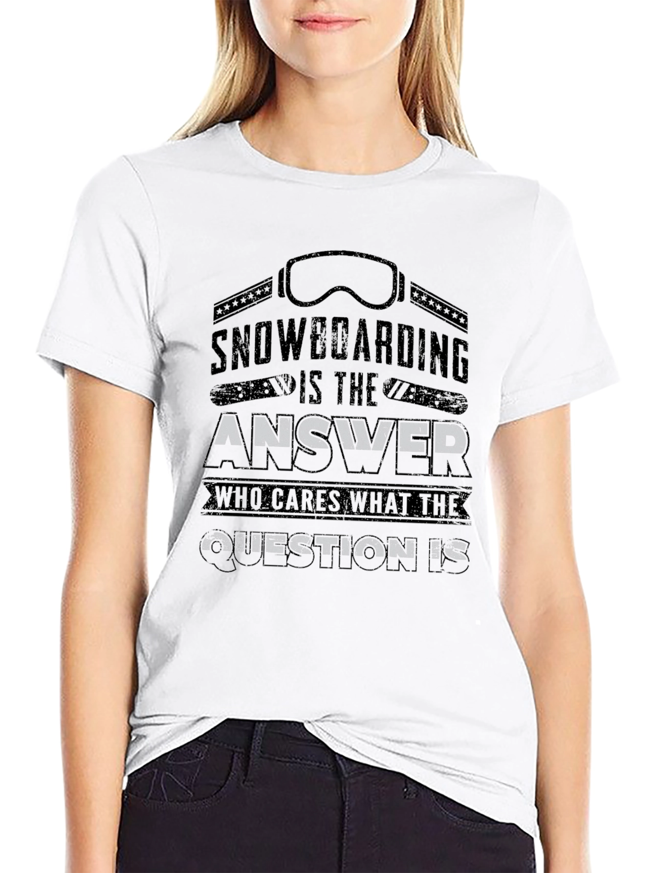 Snowboarding Answer Black T-Shirt