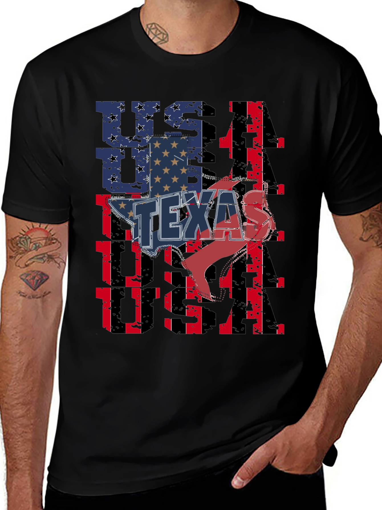 Texas USA Flag Graphic T-Shirt