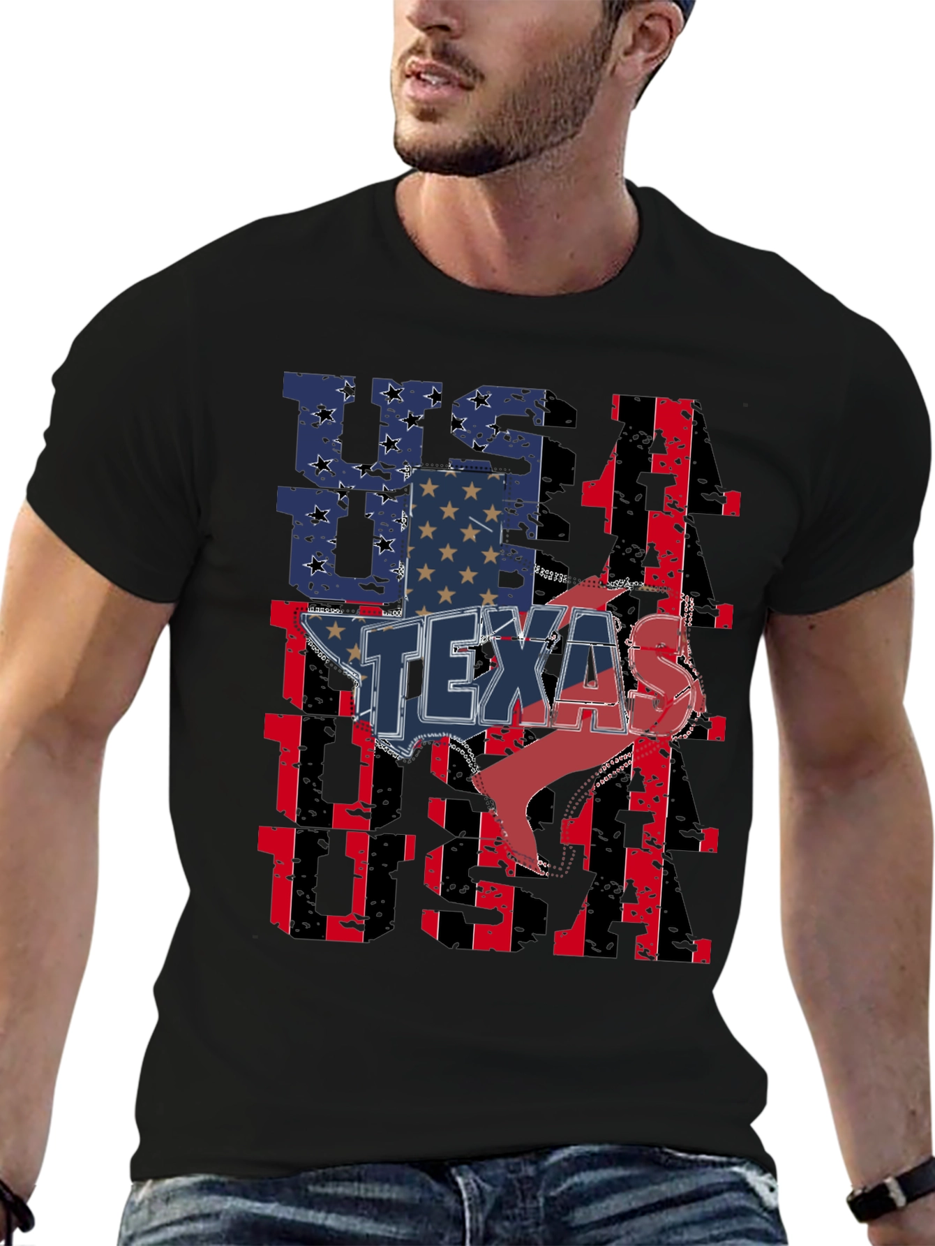 Texas USA Flag Graphic T-Shirt