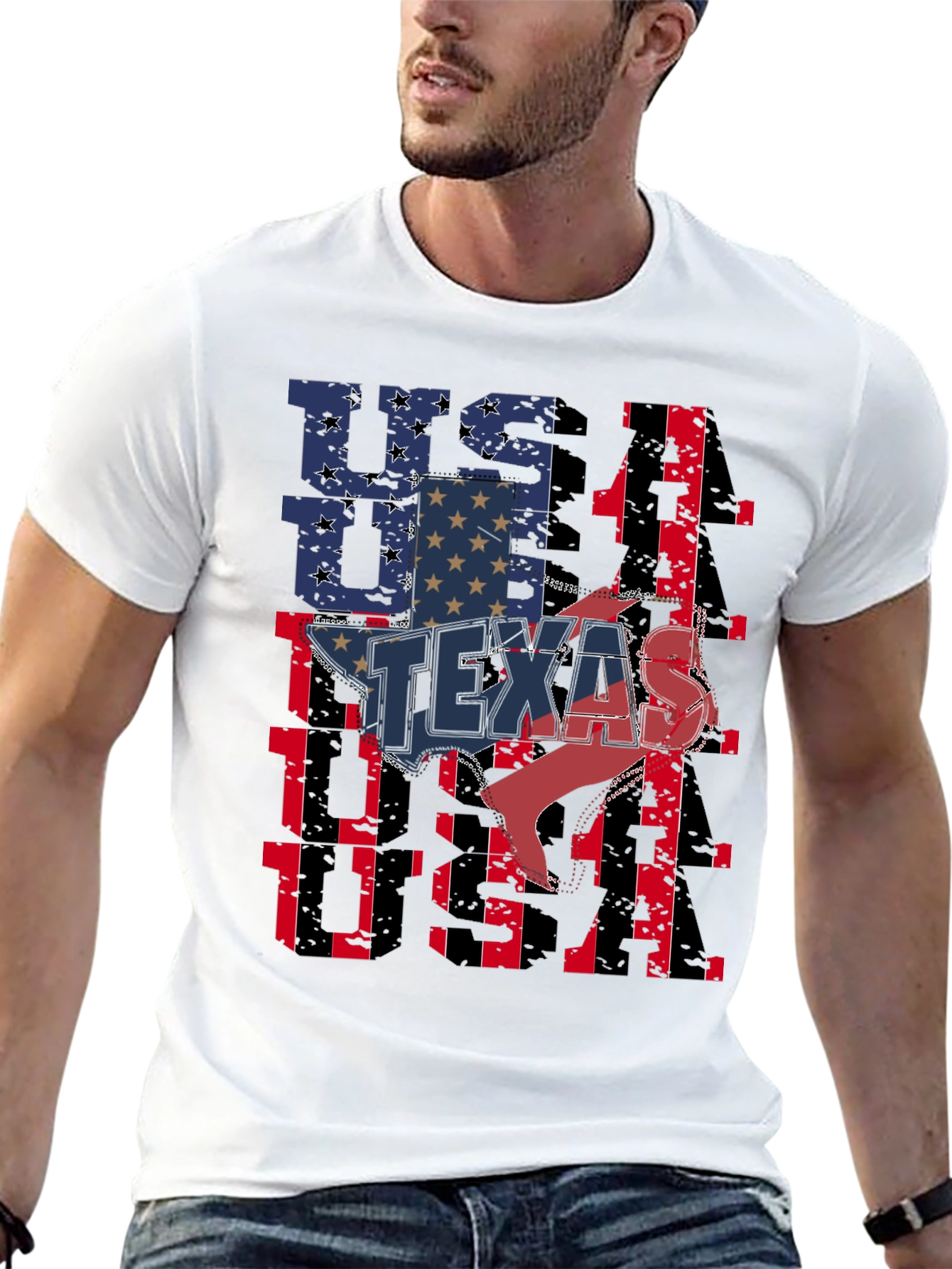 Texas USA Flag Graphic T-Shirt