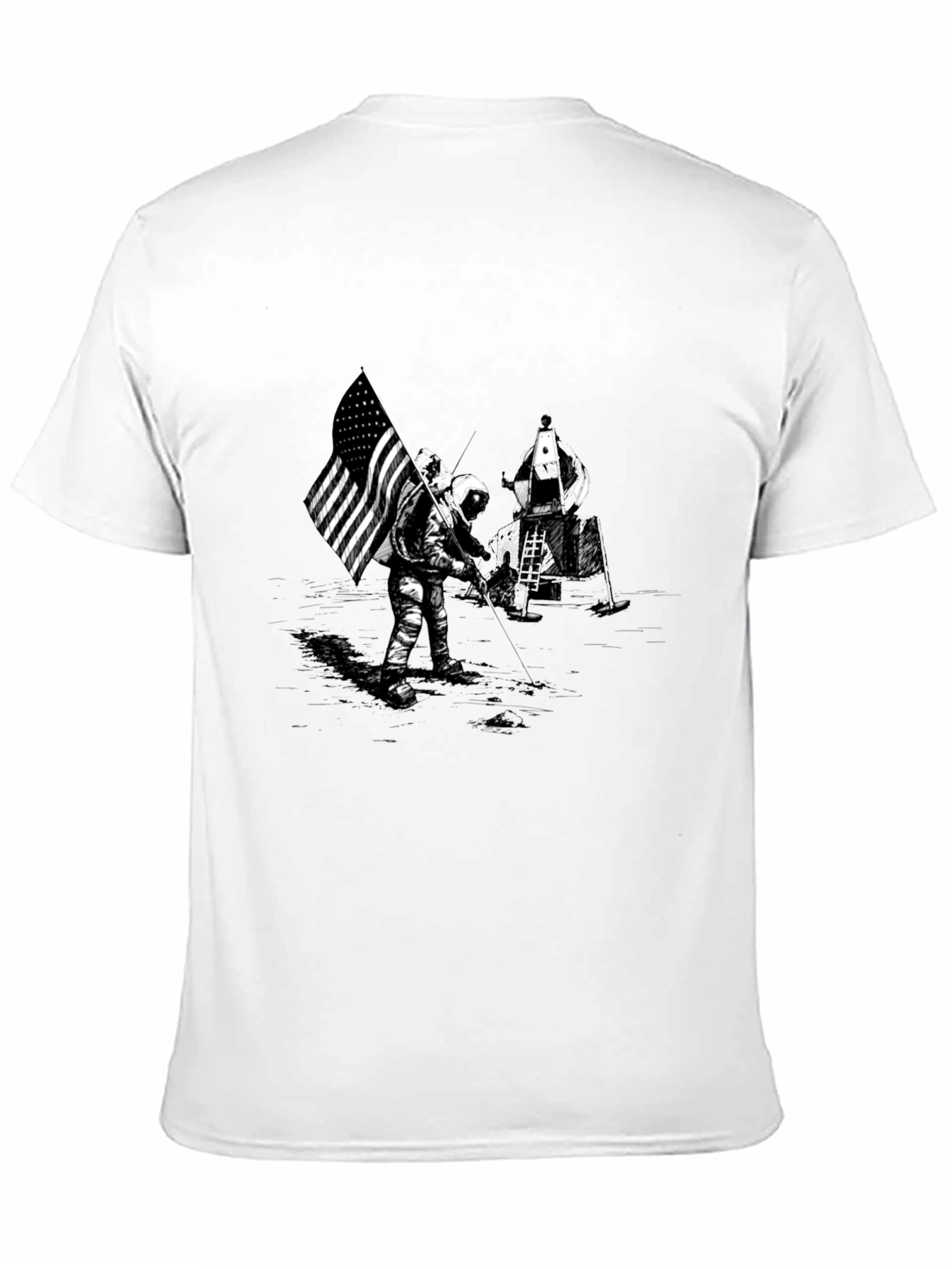 Moon Landing Graphic T-Shirt - Black