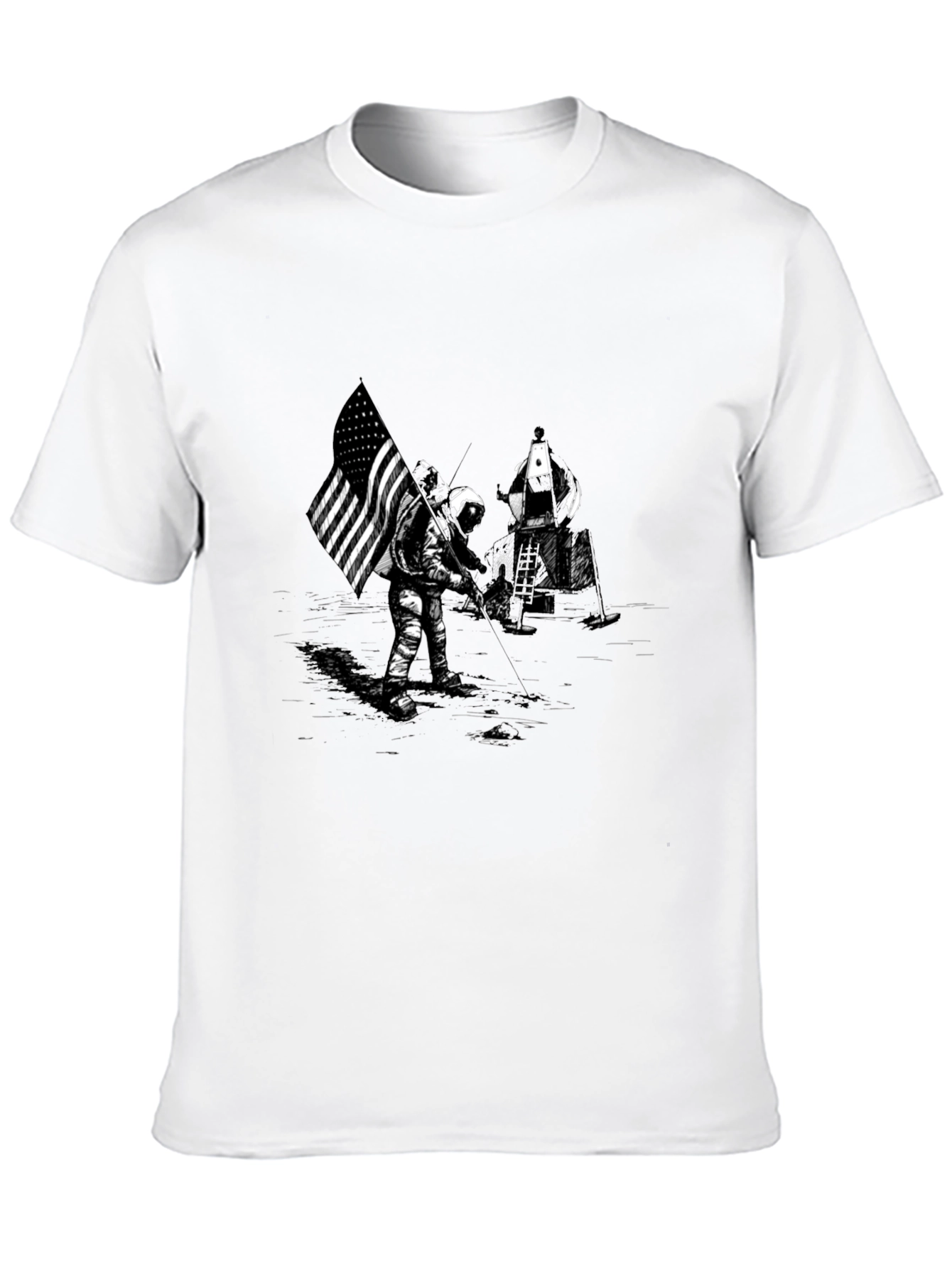 Moon Landing Graphic T-Shirt - Black