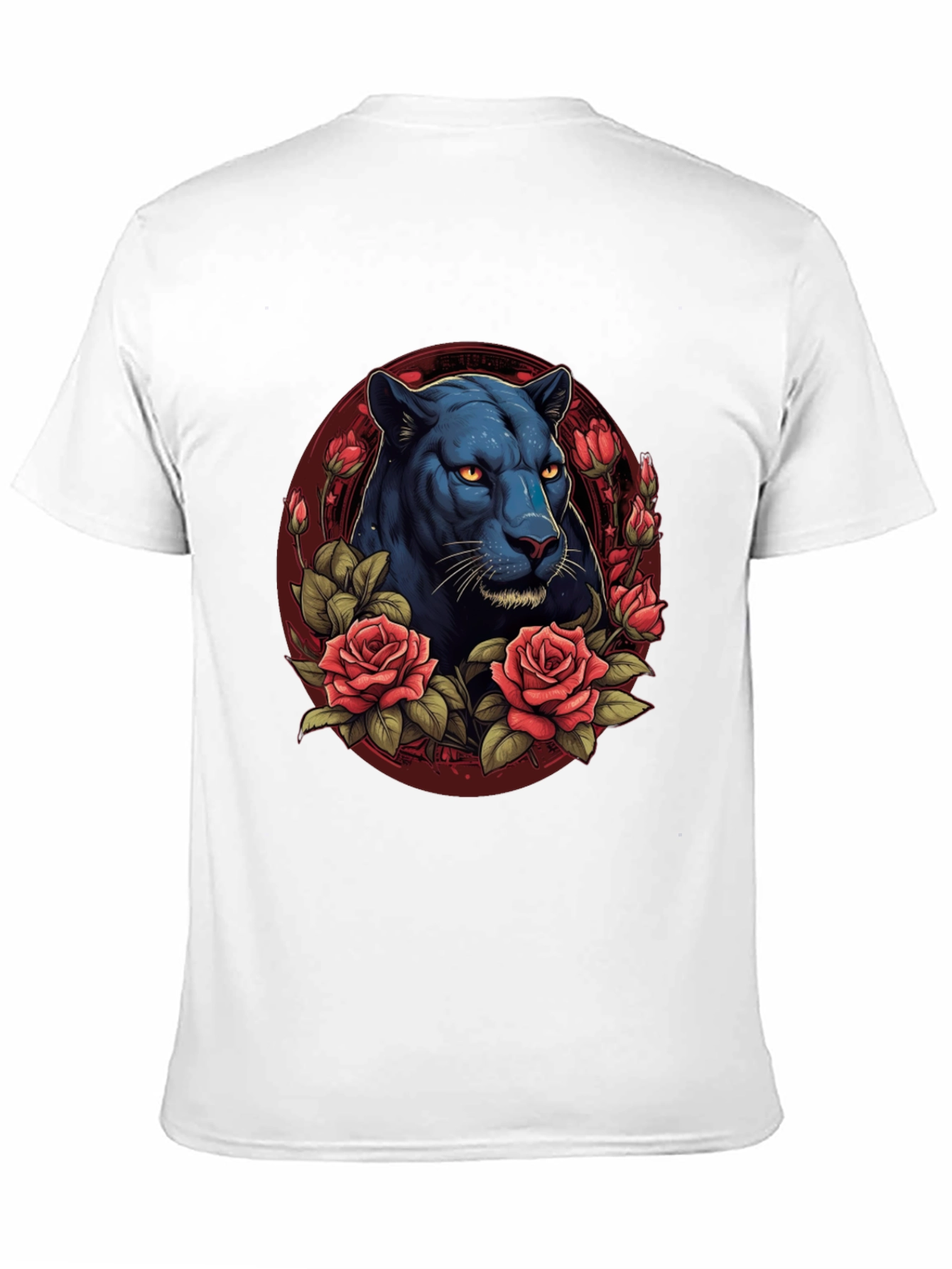 Black Panther & Roses Graphic T-Shirt