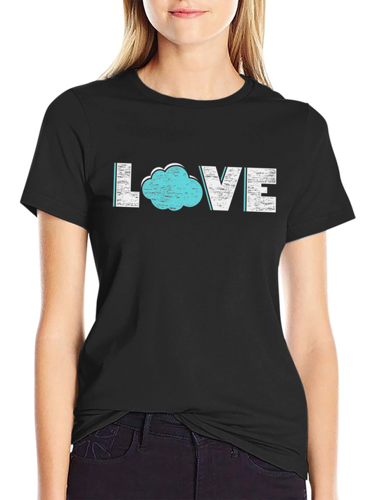 Love Cloud Graphic Tee - Black Cotton Blend