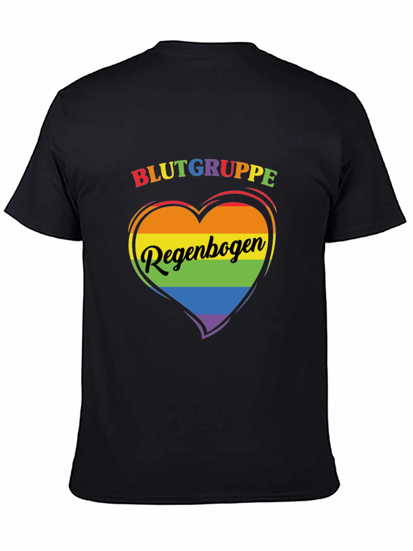 Rainbow Pride Heart T-Shirt - Blutgruppe Regenbogen