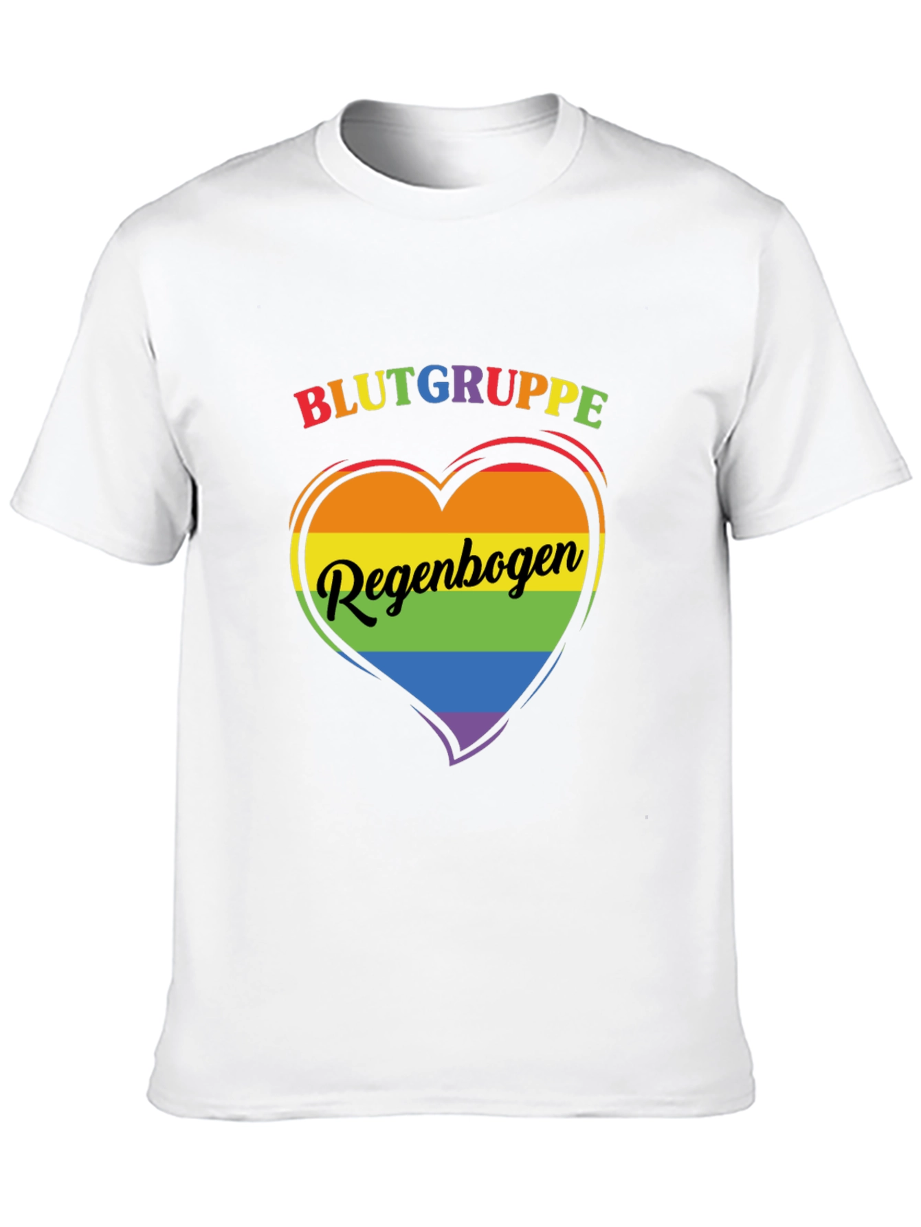 Rainbow Pride Heart T-Shirt - Blutgruppe Regenbogen