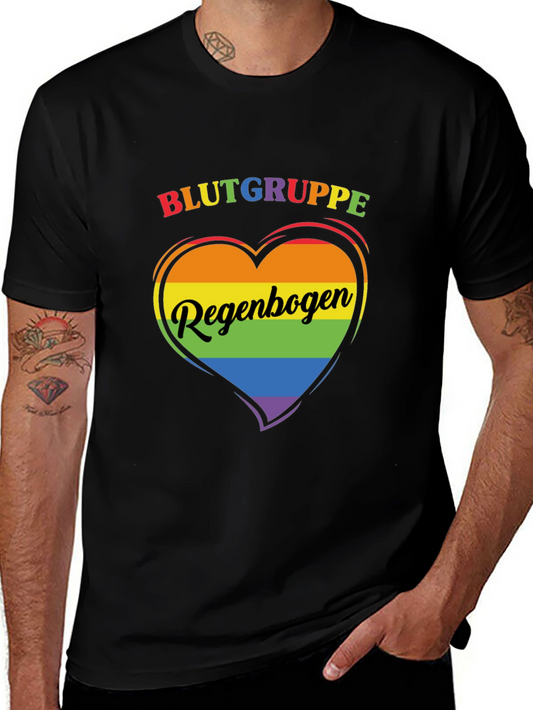 Rainbow Pride Heart T-Shirt - Blutgruppe Regenbogen