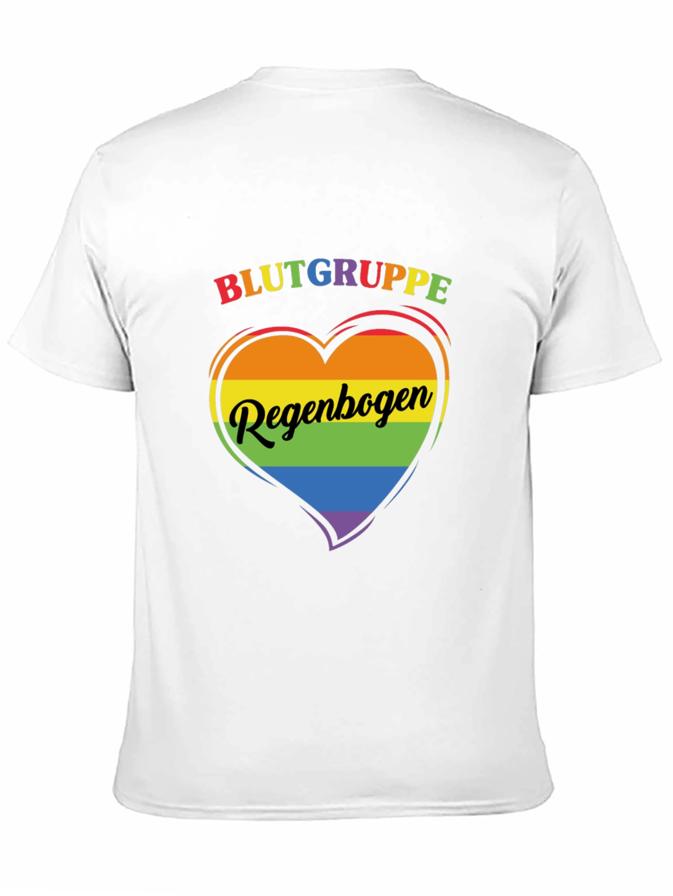 Rainbow Pride Heart T-Shirt - Blutgruppe Regenbogen