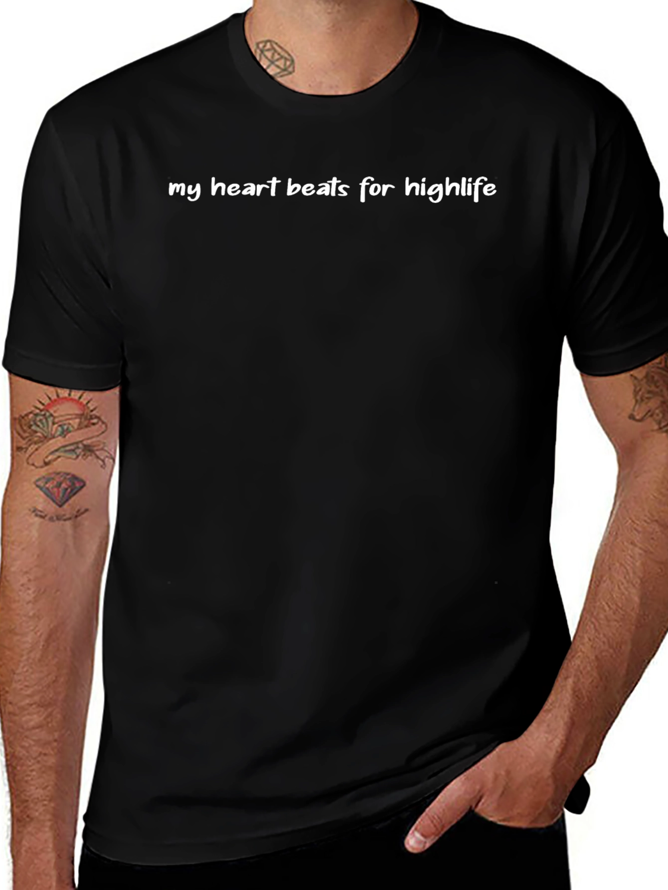 My Heart Beats for Highlife Black Tee